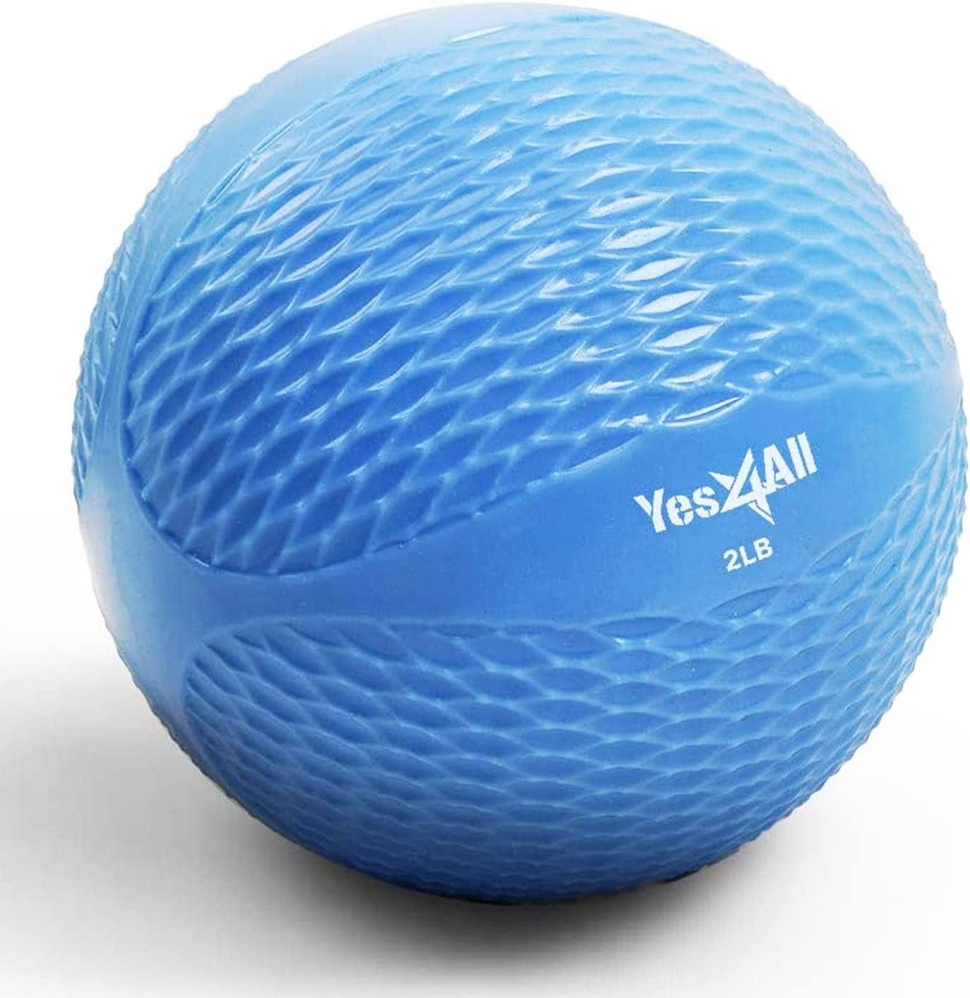 Yes4All Toning Ball (Marble/Diamond Grip/Smooth) - Soft Weighted Medicine Ball for Pilates, Yoga and Fitness