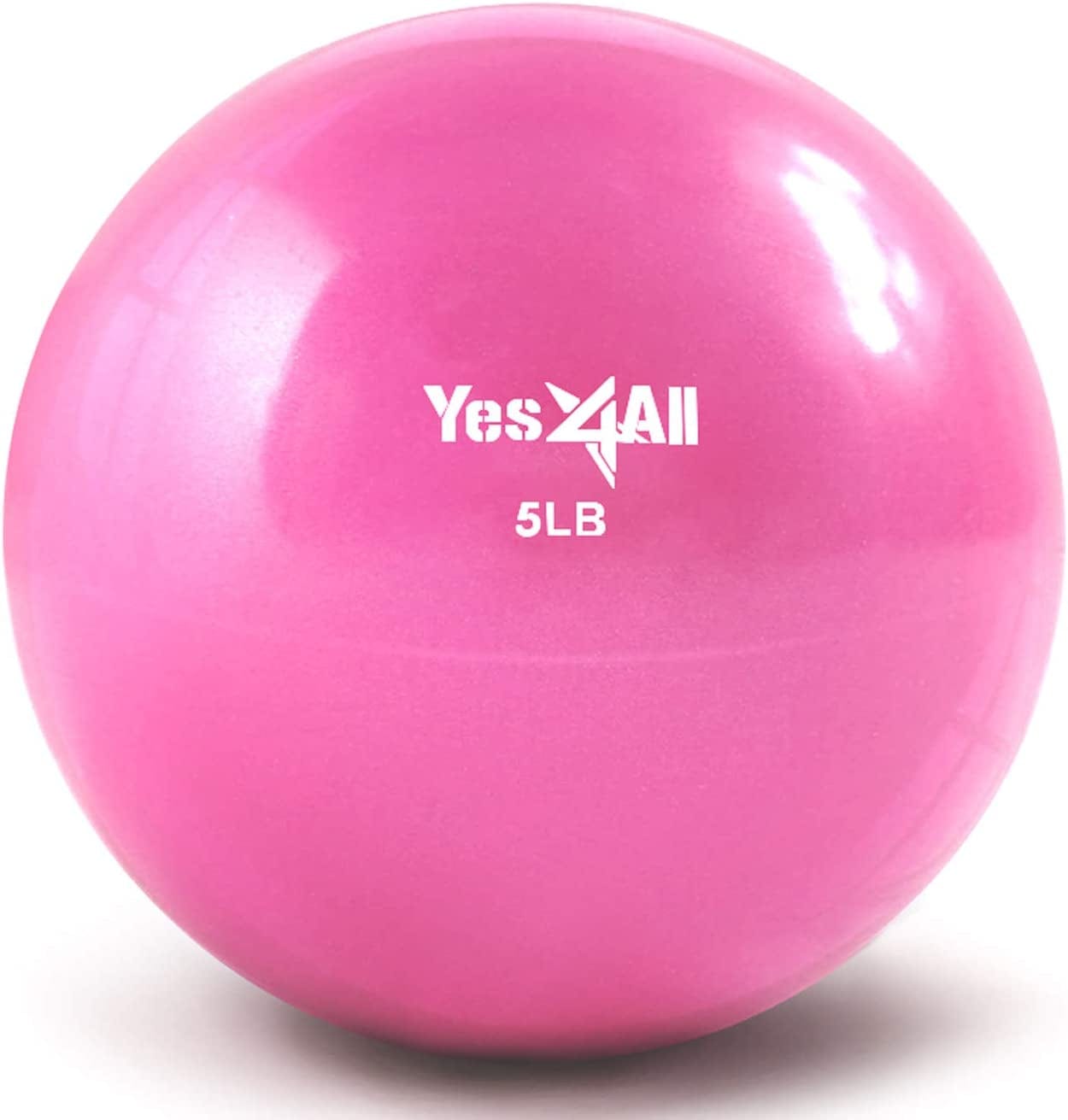Yes4All Toning Ball (Marble/Diamond Grip/Smooth) - Soft Weighted Medicine Ball for Pilates, Yoga and Fitness