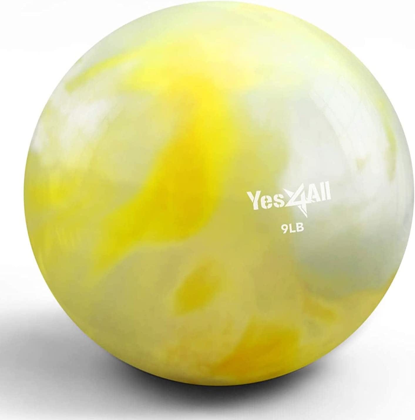 Yes4All Toning Ball (Marble/Diamond Grip/Smooth) - Soft Weighted Medicine Ball for Pilates, Yoga and Fitness