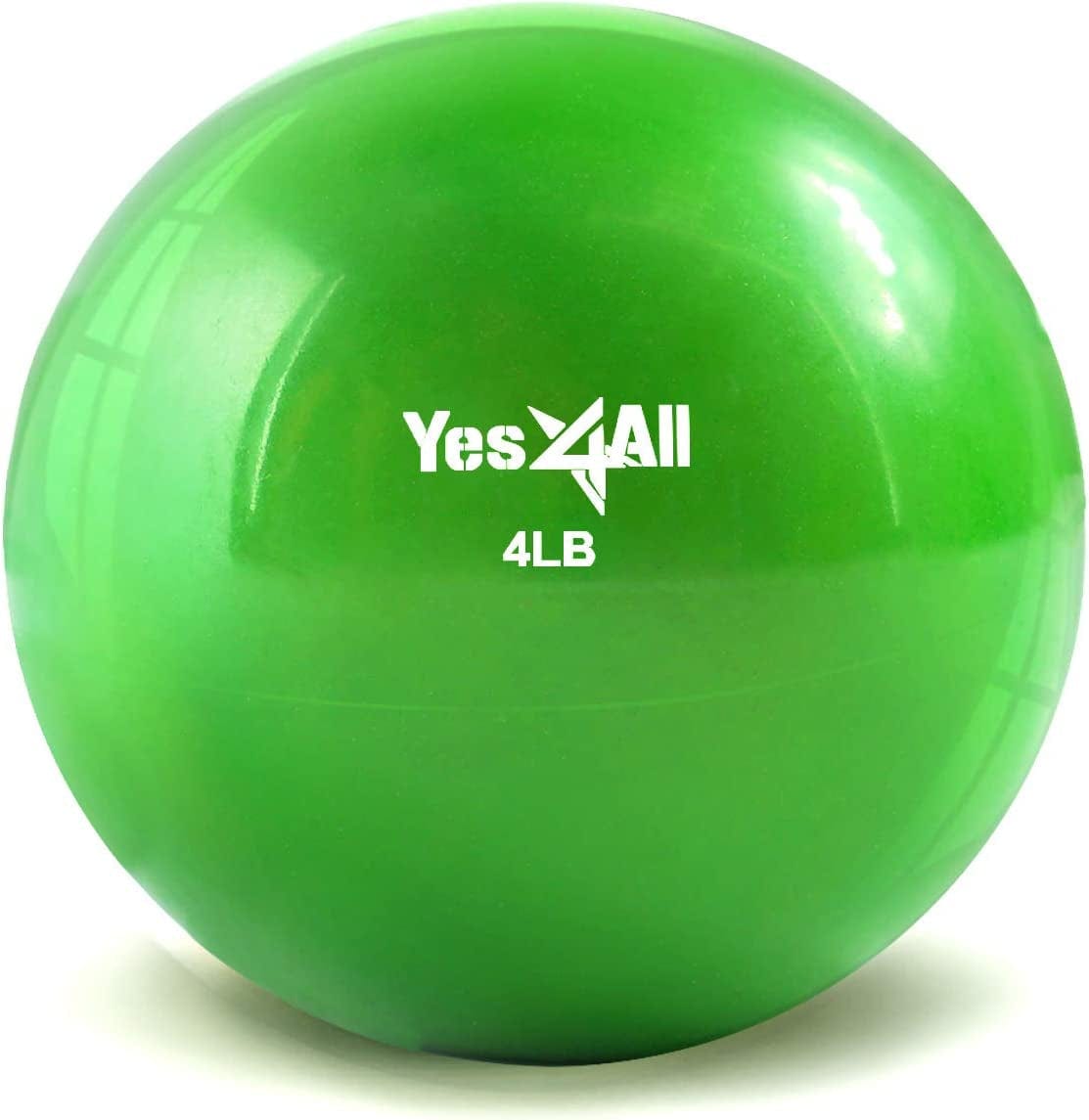 Yes4All Toning Ball (Marble/Diamond Grip/Smooth) - Soft Weighted Medicine Ball for Pilates, Yoga and Fitness