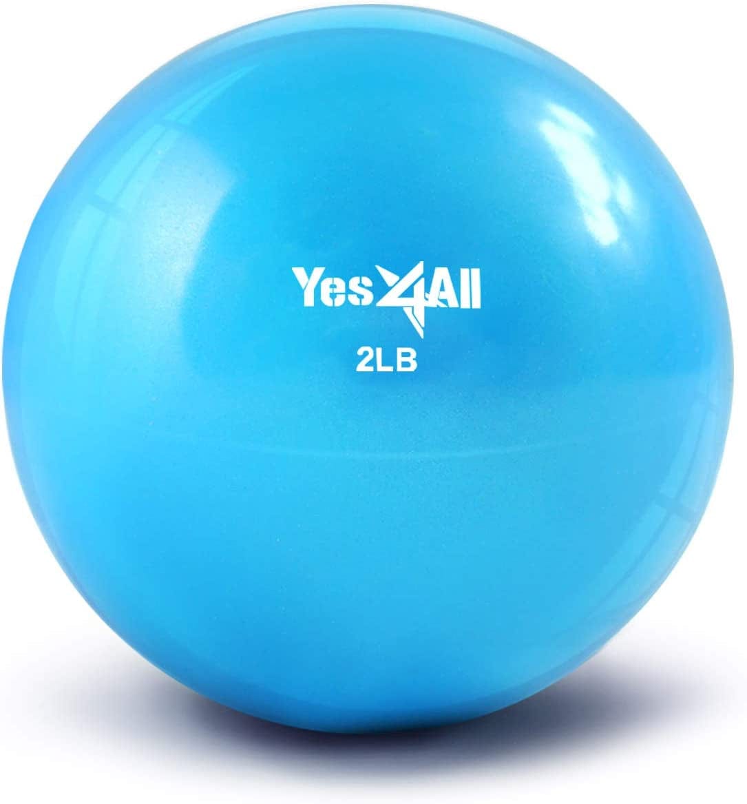 Yes4All Toning Ball (Marble/Diamond Grip/Smooth) - Soft Weighted Medicine Ball for Pilates, Yoga and Fitness