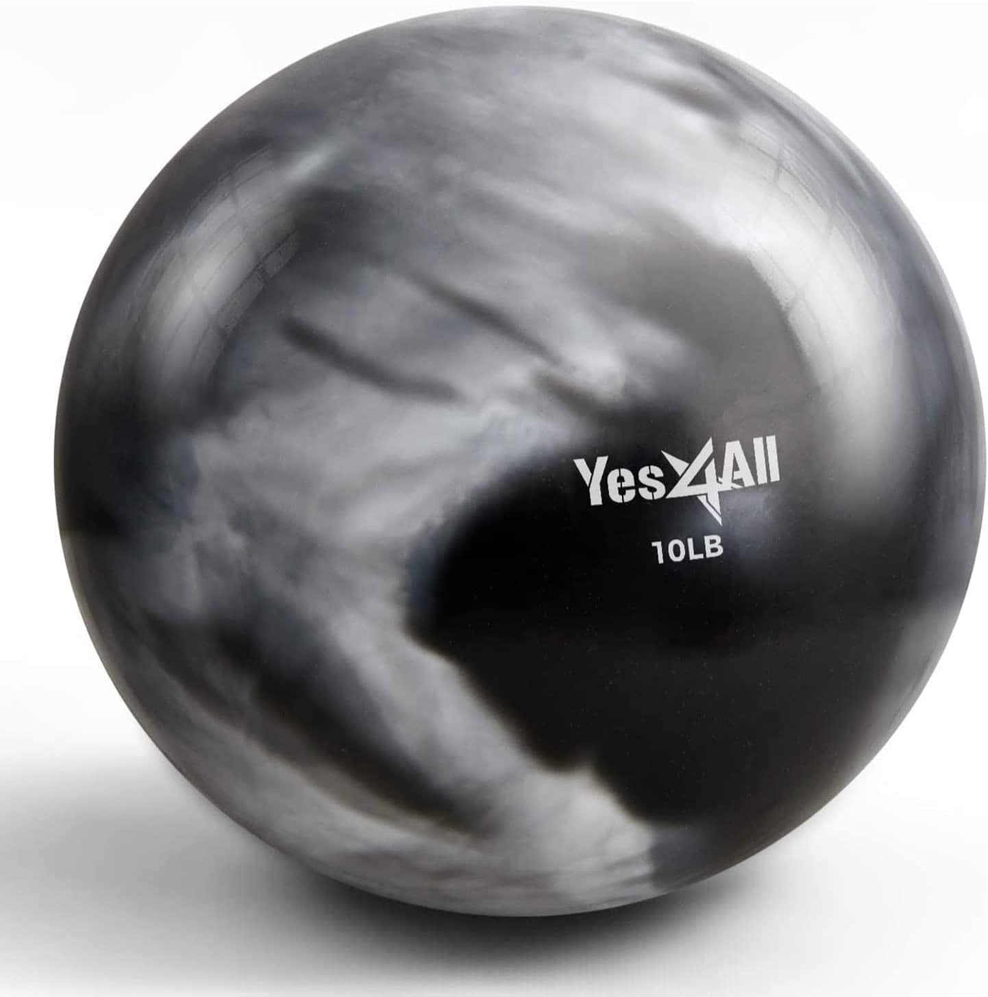Yes4All Toning Ball (Marble/Diamond Grip/Smooth) - Soft Weighted Medicine Ball for Pilates, Yoga and Fitness