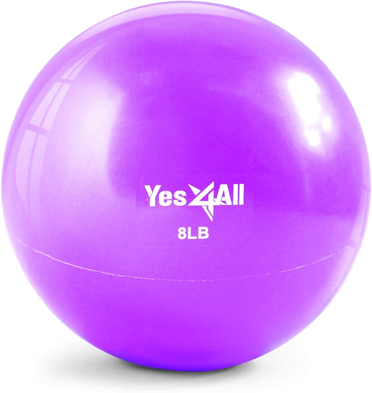 Yes4All Toning Ball (Marble/Diamond Grip/Smooth) - Soft Weighted Medicine Ball for Pilates, Yoga and Fitness