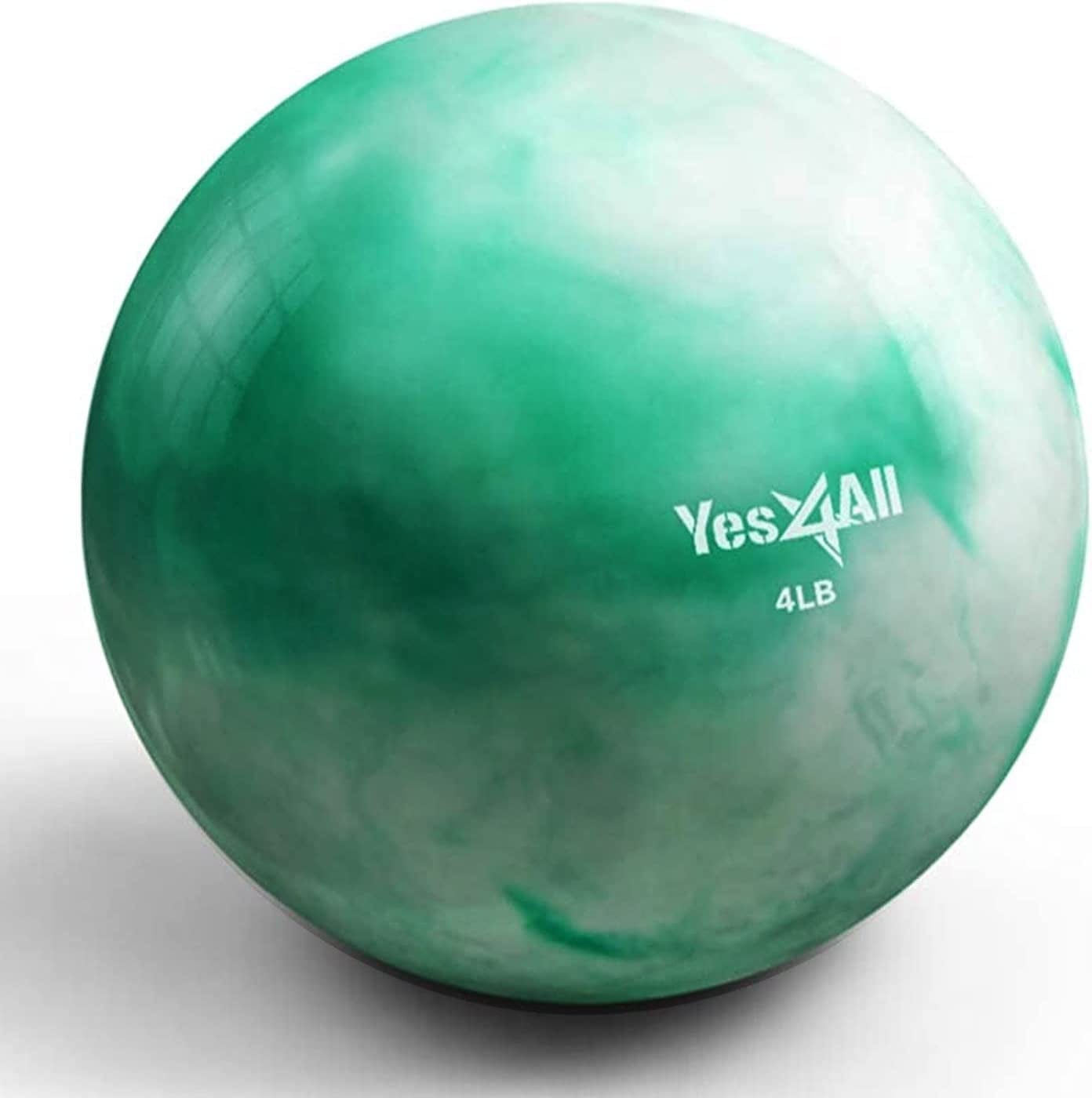 Yes4All Toning Ball (Marble/Diamond Grip/Smooth) - Soft Weighted Medicine Ball for Pilates, Yoga and Fitness