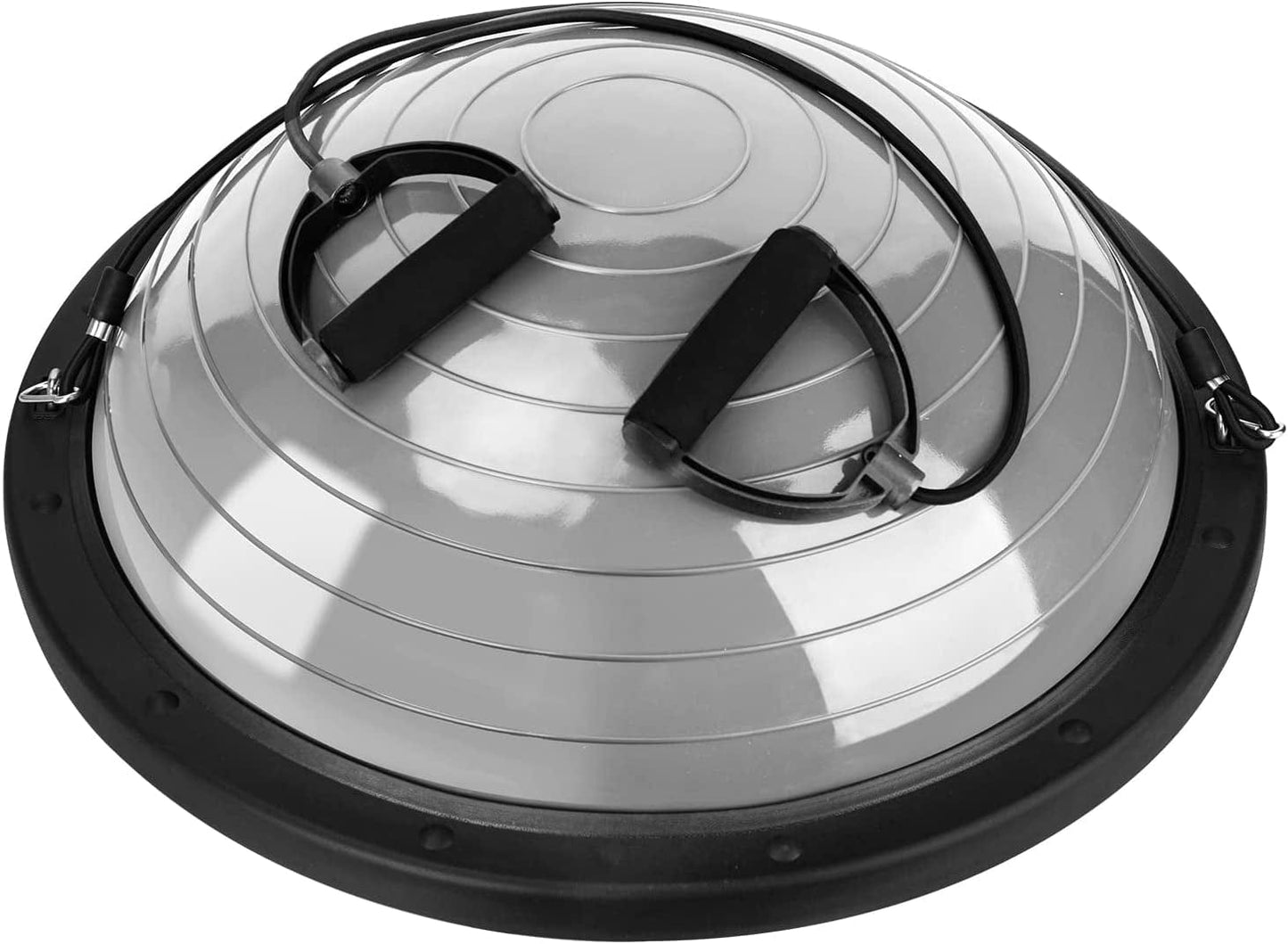 Zealty Half Balance Ball Trainer, Half Yoga Exercise Ball with Resistance Bands and Foot Pump, Balance Trainer for Stability Training, Strength Exercise Fitness, Home Gym Workout Equipment