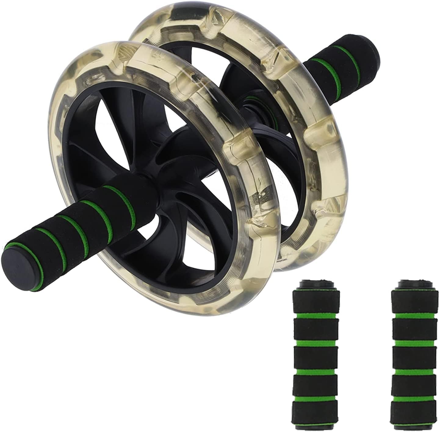 Zjchao Double-Wheel Ab Roller, 200Mm Abdominal Wheel Roller Non‑Slip Dual Wheels Exercise Roller for Core Muscle Strengths Trainning Workout Equipment